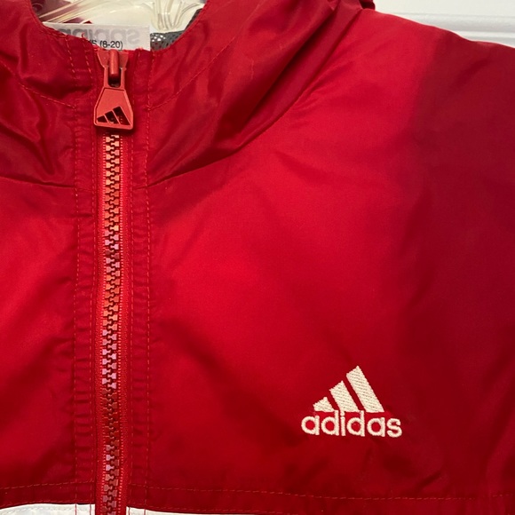 Adidas Boys Hooded Windbreaker Zip Up - Picture 2 of 5